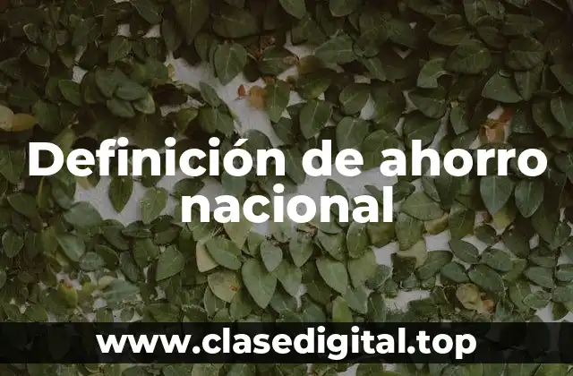 Definición de ahorro nacional