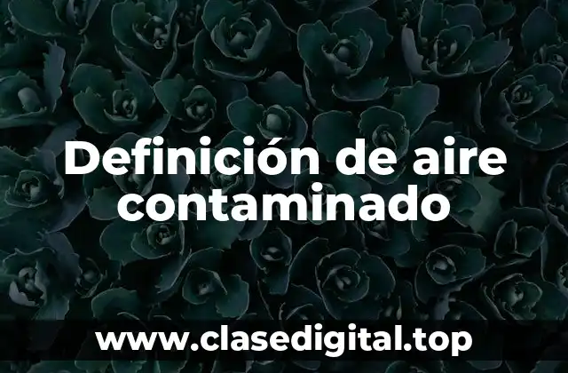 Definición técnica de aire contaminado