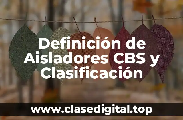Definición de Aisladores CBS y Clasificación