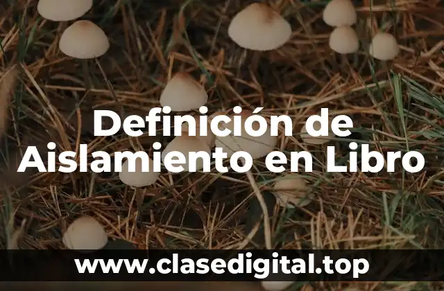 Definición de Aislamiento en Libro