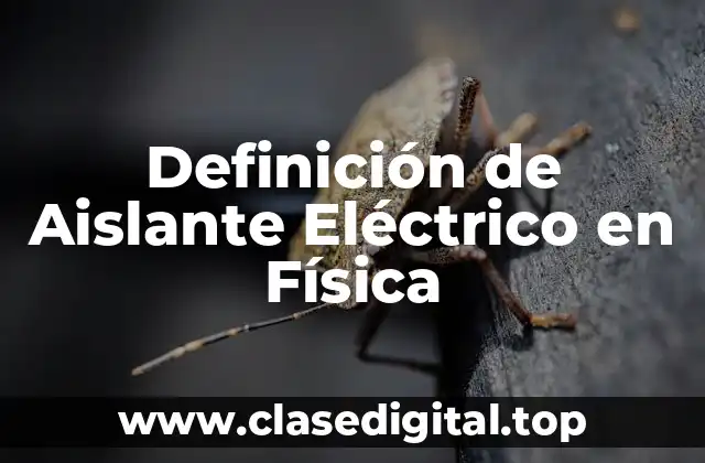 Definición de Aislante Eléctrico en Física