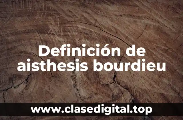 Ejemplos de aisthesis bourdieu