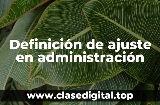 Definición de ajuste en administración