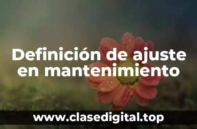 Definición de ajuste en mantenimiento