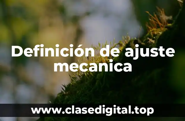 Definición técnica de ajuste mecánico