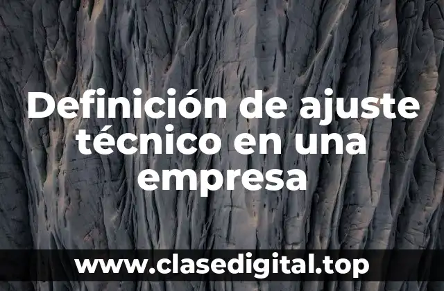 Ejemplos de ajuste técnico en una empresa