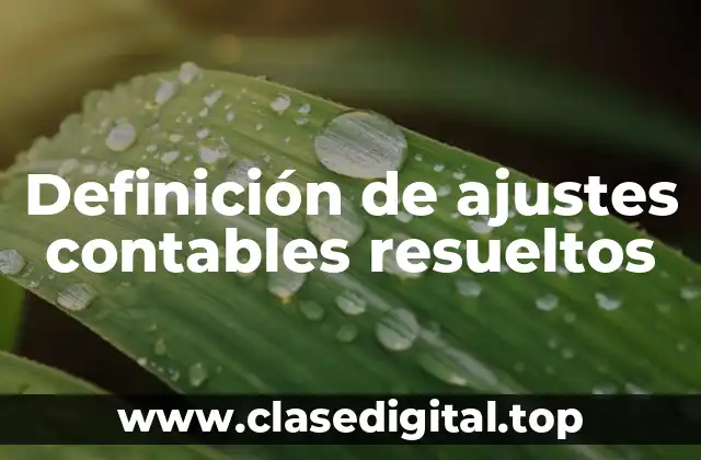 Ejemplos de ajustes contables resueltos