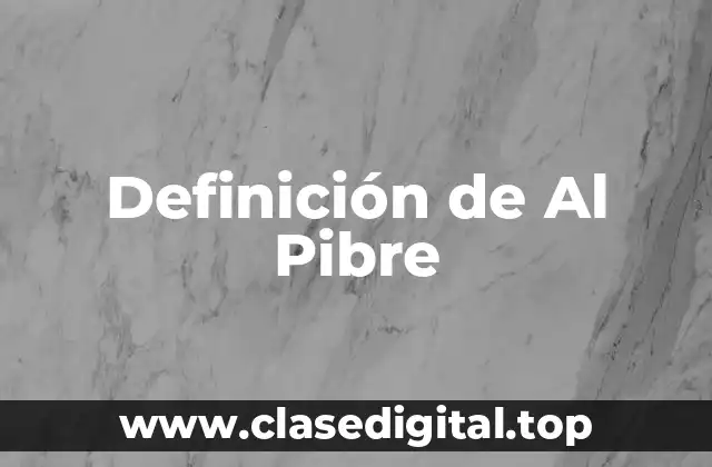 Definición de Al Pibre