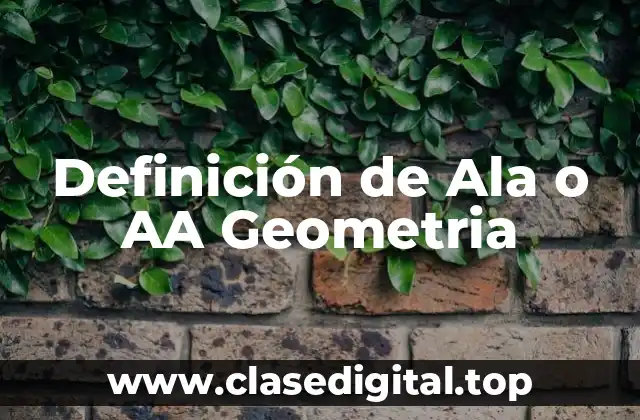 Definición de Ala o AA Geometria