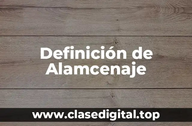 Definición de Alamcenaje