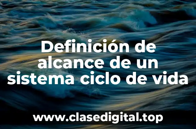 Definición de alcance de un sistema ciclo de vida