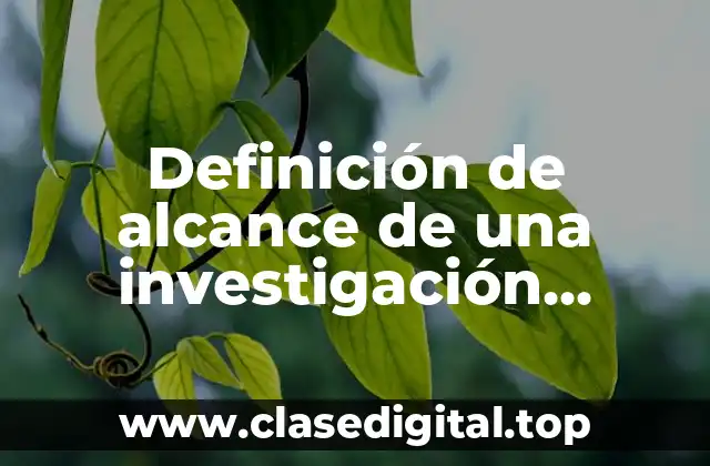 Definición de alcance de una investigación correlacional