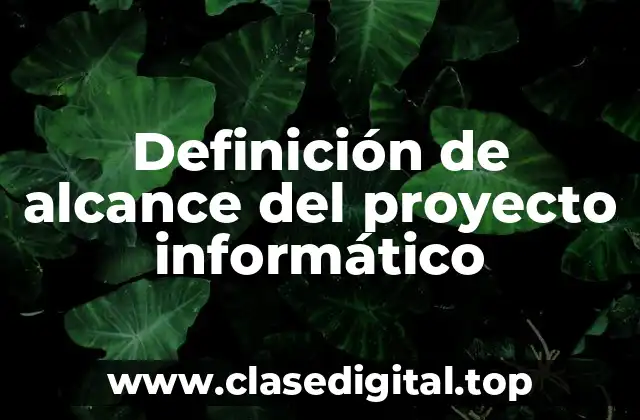Definición de alcance del proyecto informático