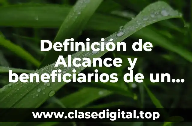 Definición de Alcance y beneficiarios de un proyecto