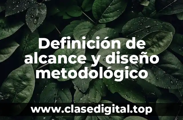 Definición de alcance y diseño metodológico