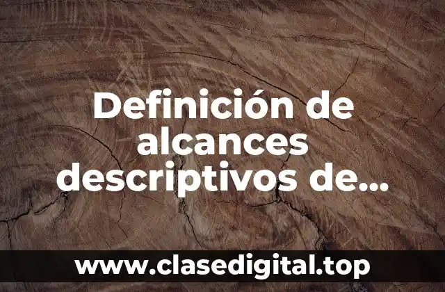 Definición de alcances descriptivos de investigación