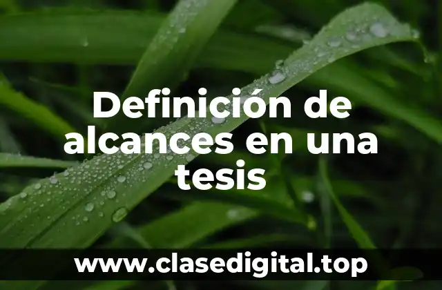 Definición de alcances en una tesis