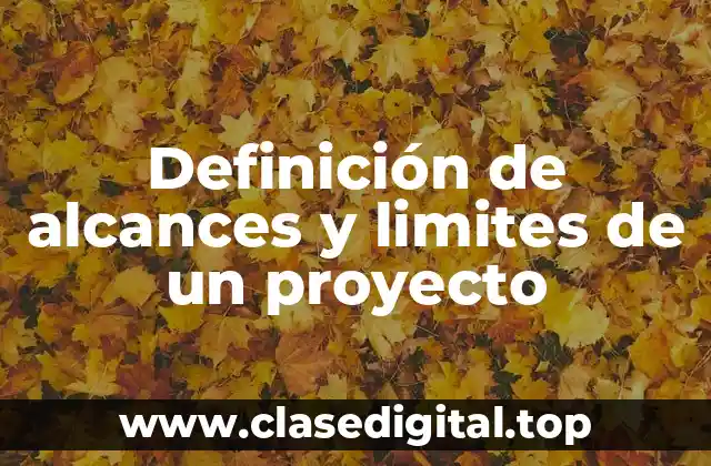 Definición de alcances y limites de un proyecto