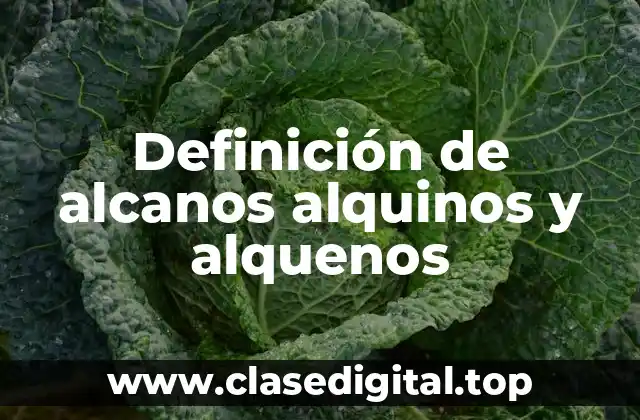 Definición de alcanos alquinos y alquenos
