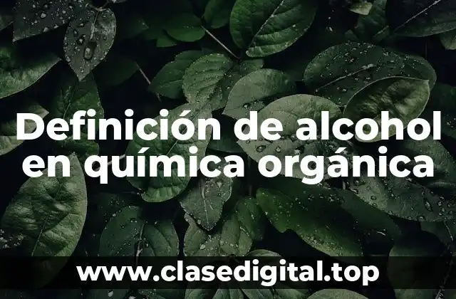 Definición de alcohol en química orgánica
