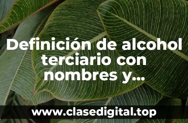 Definición de alcohol terciario con nombres y estructuras