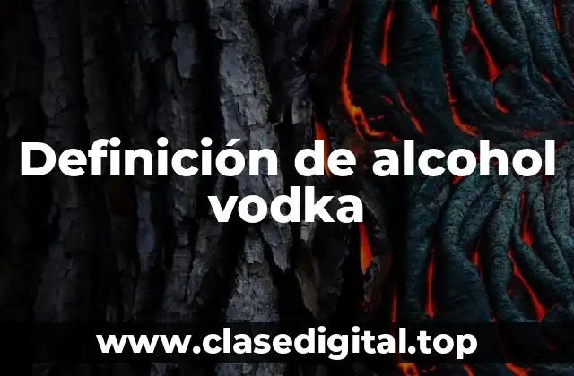 Definición de alcohol vodka