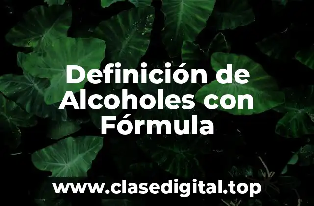 Definición de Alcoholes con Fórmula