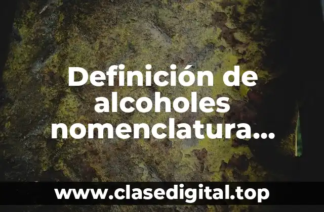 Definición de alcoholes nomenclatura común