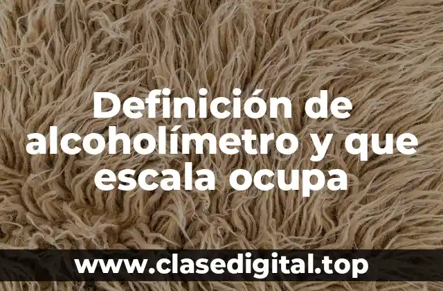 Definición de alcoholímetro y que escala ocupa