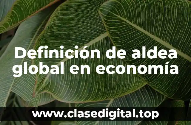 Definición de aldea global en economía