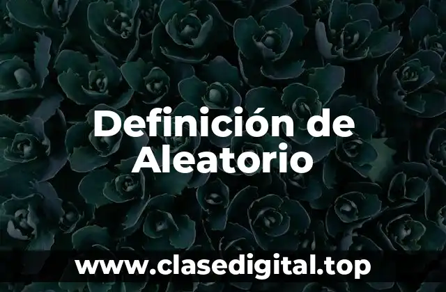 Definición técnica de Aleatorio
