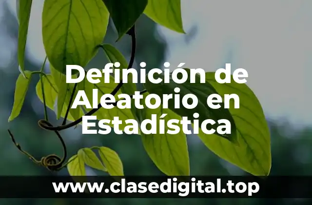 Definición de Aleatorio en Estadística