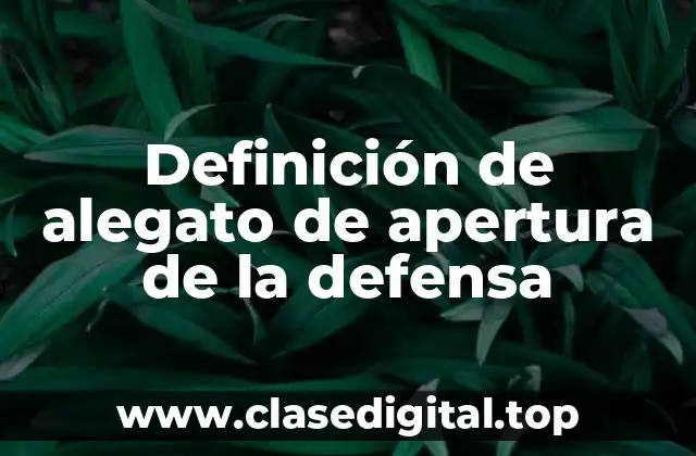 Definición de alegato de apertura de la defensa
