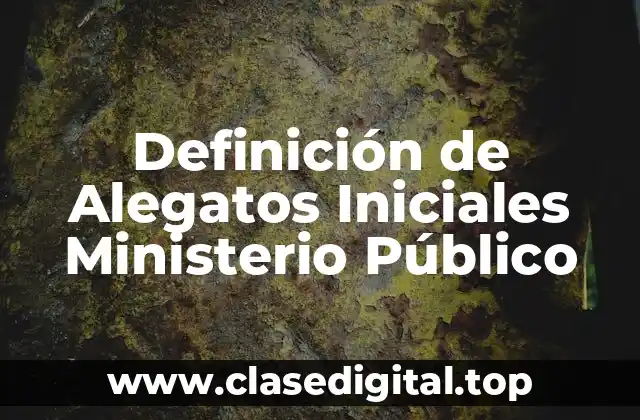 Ejemplos de alegatos iniciales en el Ministerio Público