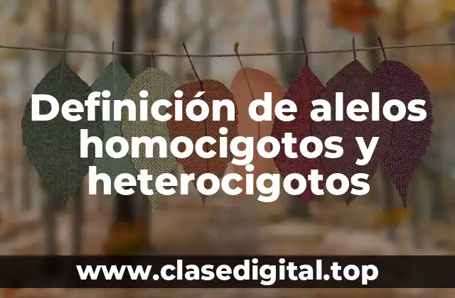 Ejemplos de alelos homocigotos y heterocigotos