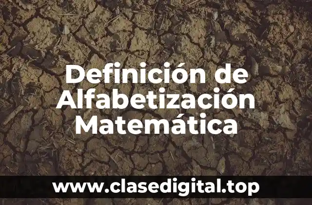 Definición de Alfabetización Matemática