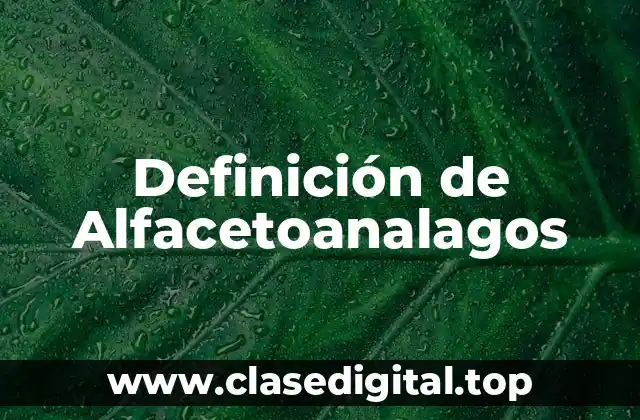 Ejemplos de Alfacetoanalagos