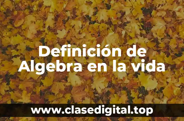 Definición de Algebra en la vida