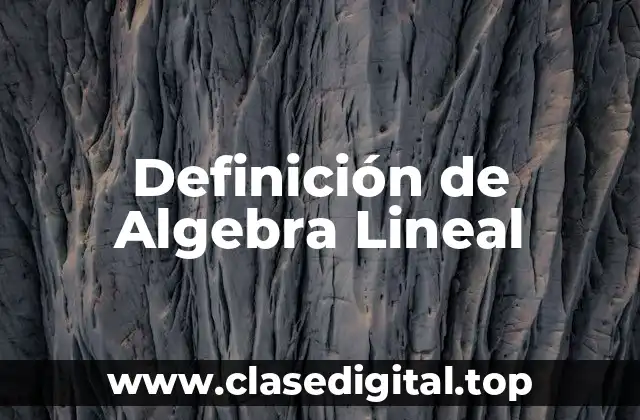 Definición técnica de Algebra Lineal