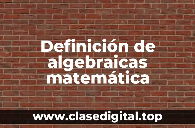 Definición de algebraicas matemática