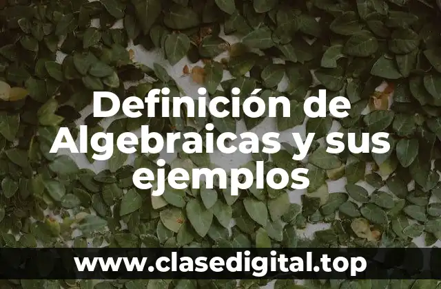 Definición de Algebraicas y sus ejemplos