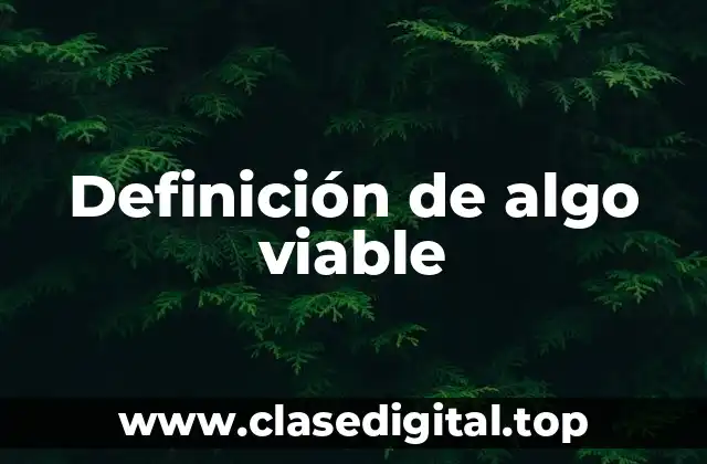 Definición de algo viable