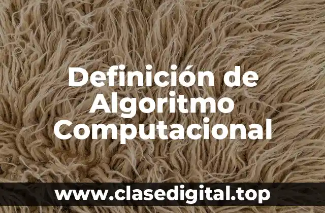 Definición de Algoritmo Computacional