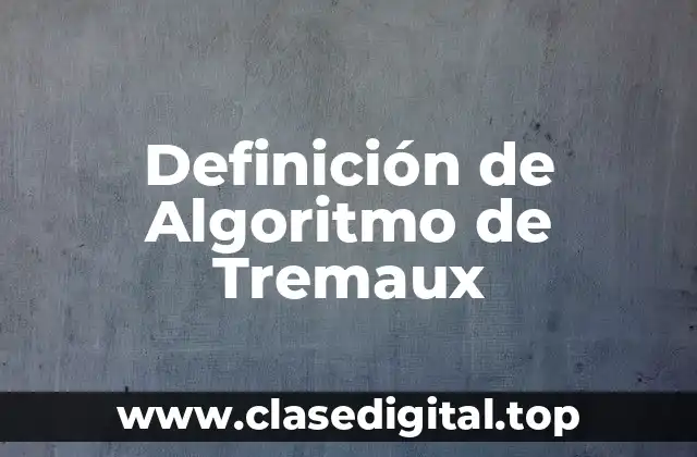 Definición de Algoritmo de Tremaux