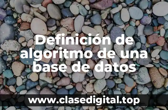 Definición de algoritmo de una base de datos