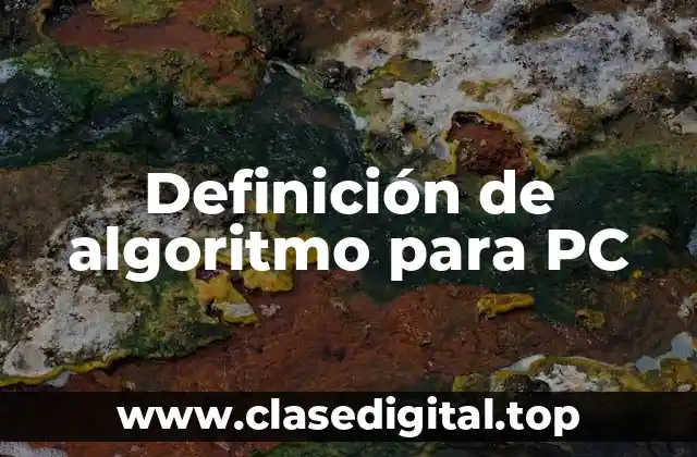 Definición de algoritmo para PC