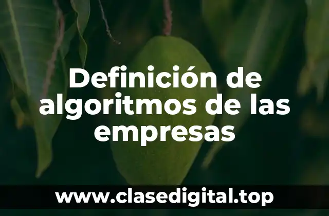 Definición de algoritmos de las empresas