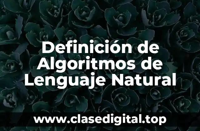 Definición de Algoritmos de Lenguaje Natural