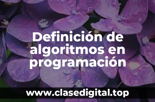 Definición de algoritmos en programación