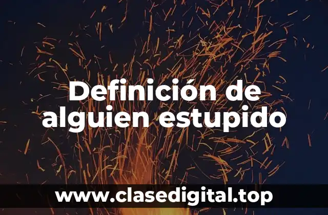 Definición de alguien estupido